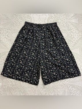 90's cottagecore boho fairy grunge floral wide leg cropped pants | size XL